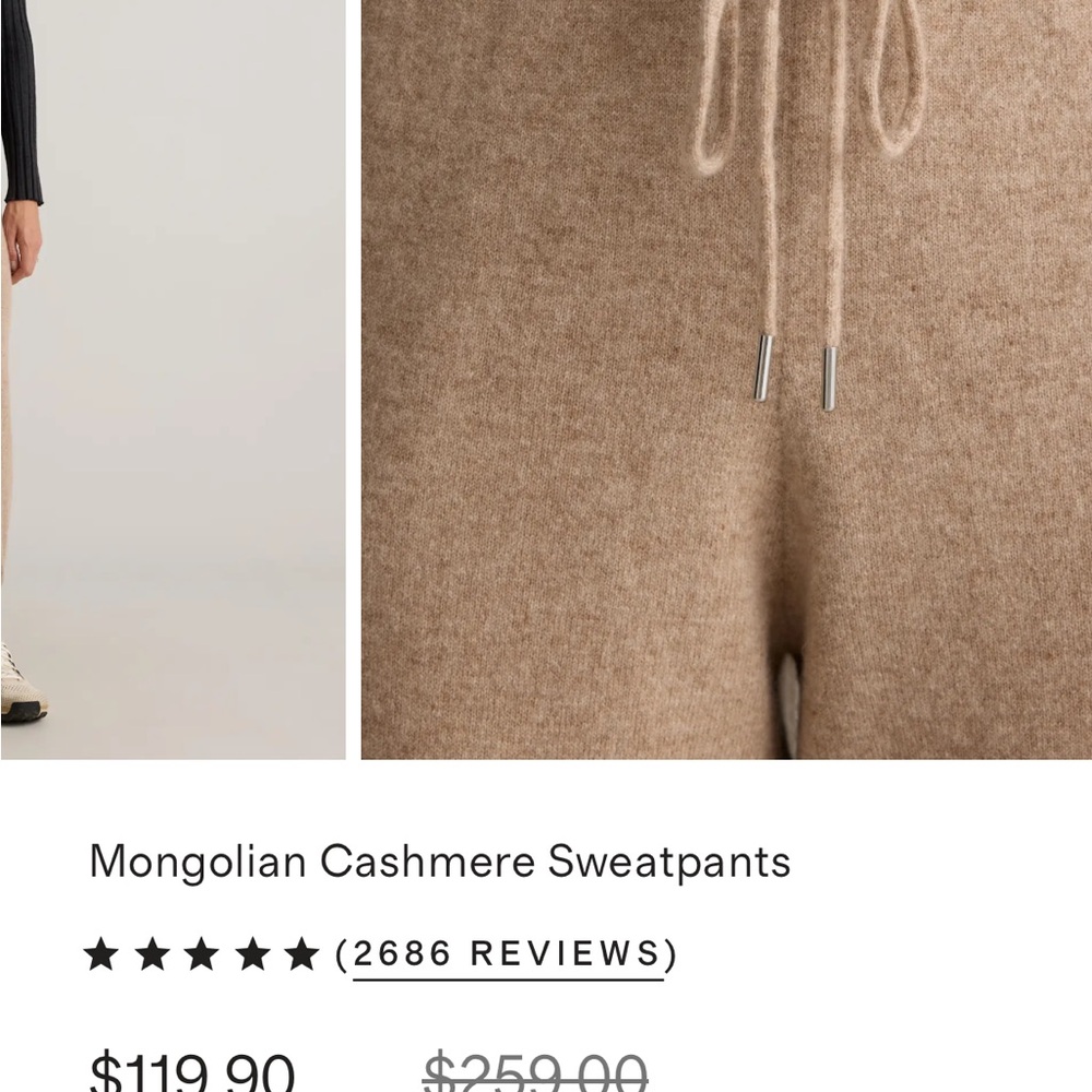 Quince Mongolian Cashmere Full-Zip Hoodie in Beige - Picture 2 of 7